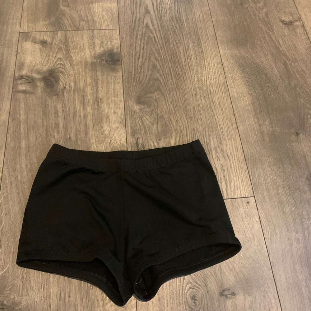 All black varsity spirit booty shorts